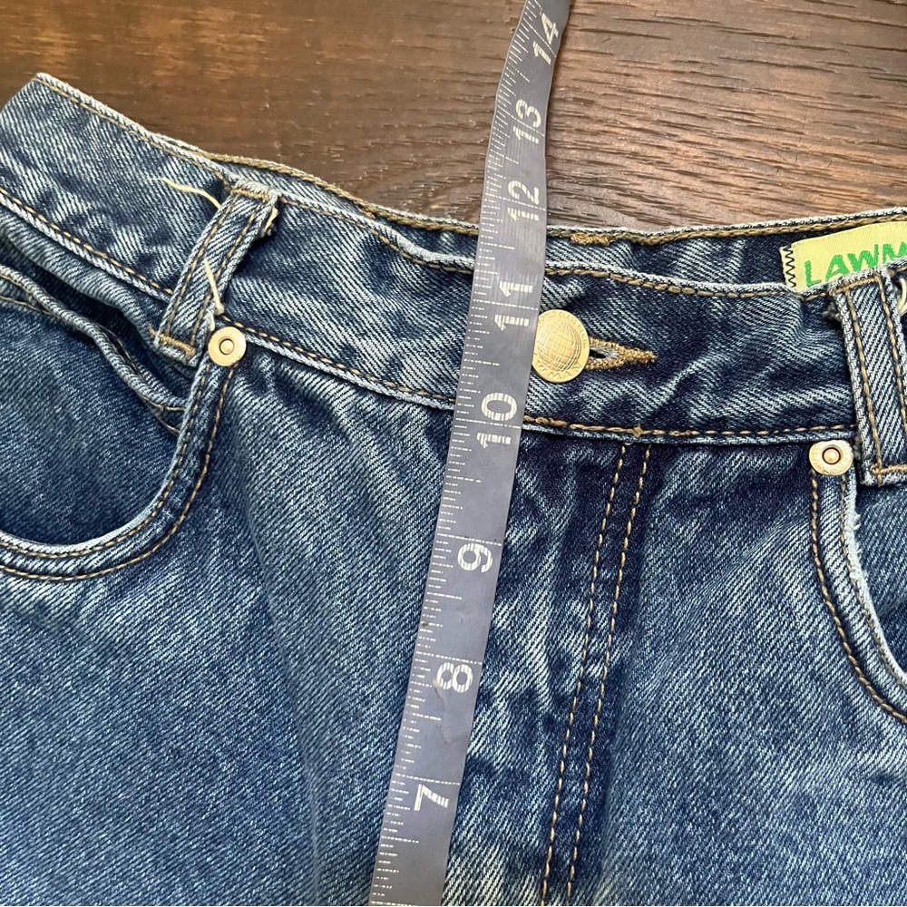 Vintage Lawman Spellout high rise denim rodeo western jeans Sz 7 24” x 30” - Picture 9 of 12